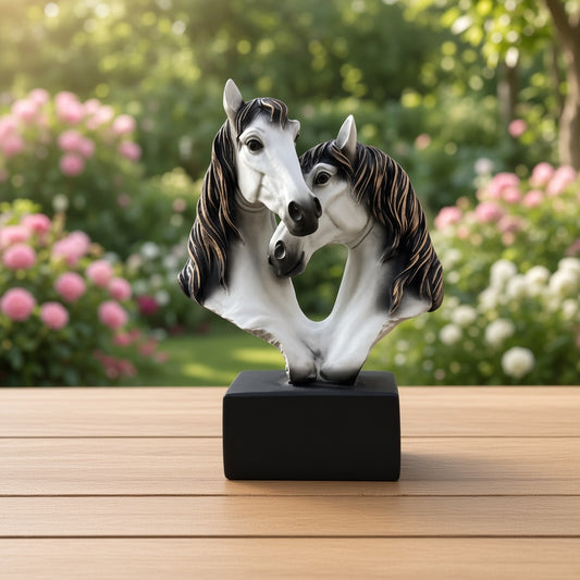 Double Face White Horse Sculpture β 10 Inches