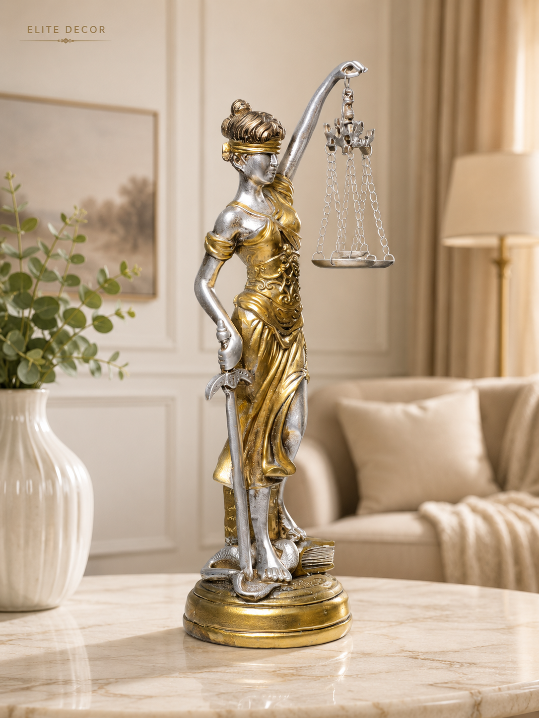 Lady Justice Decorative Statue – Premium Luxury Home Decor