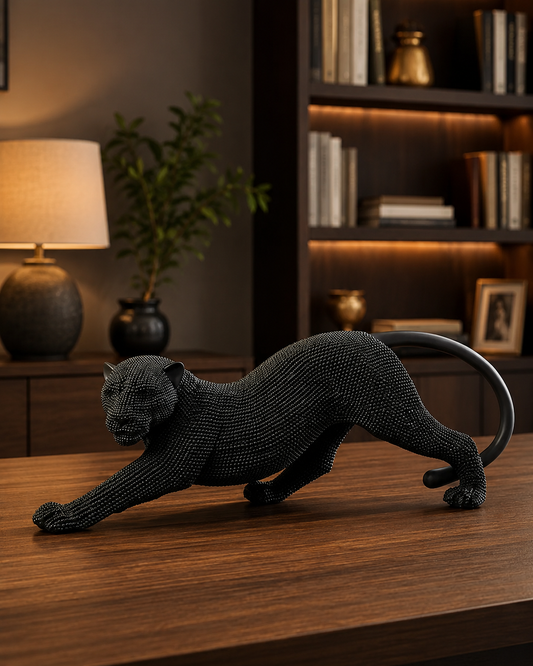 Luxury Black Panther Sculpture