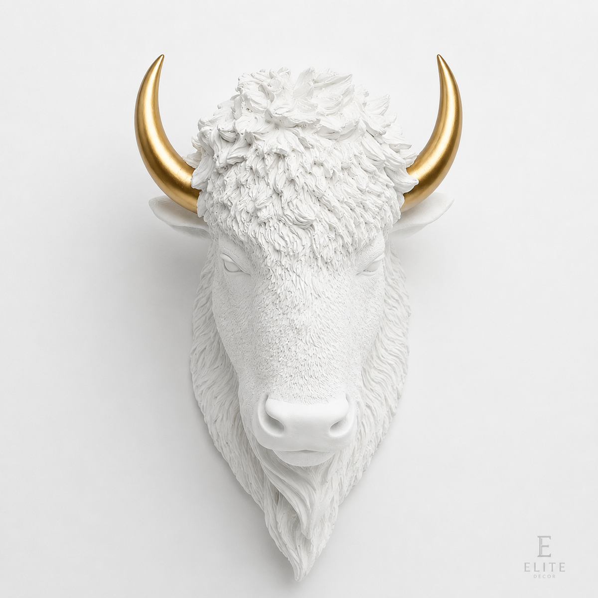 Modern Bull Head Wall Decor – Luxury Black & White Wall Sculpture