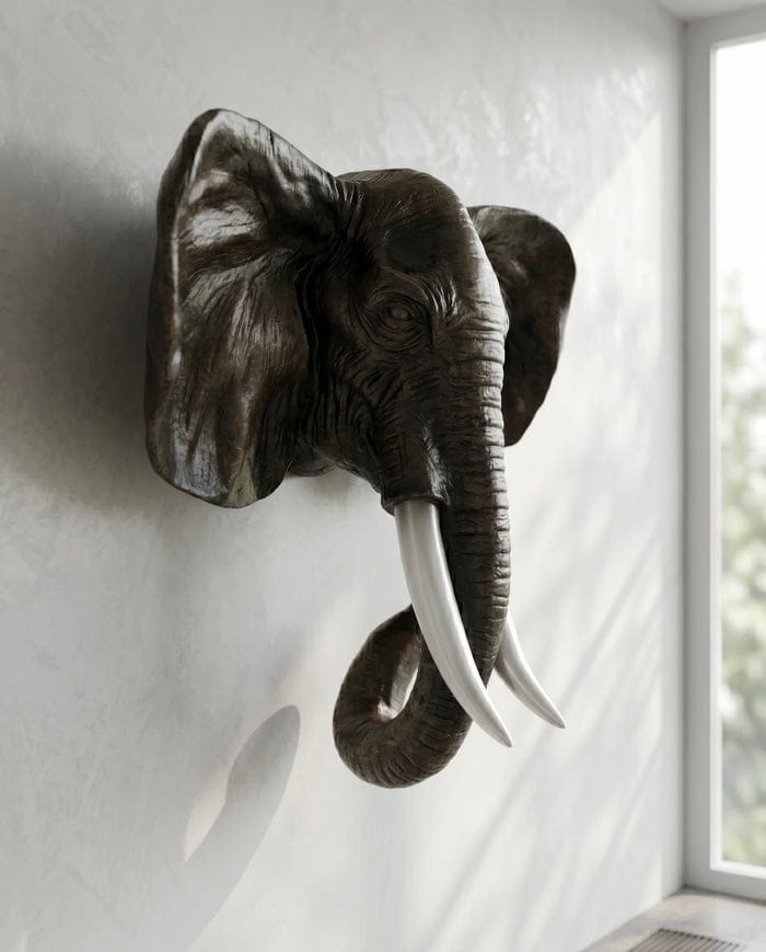 Premium Elephant Wall Decor – Resin Hand Art Sculpture