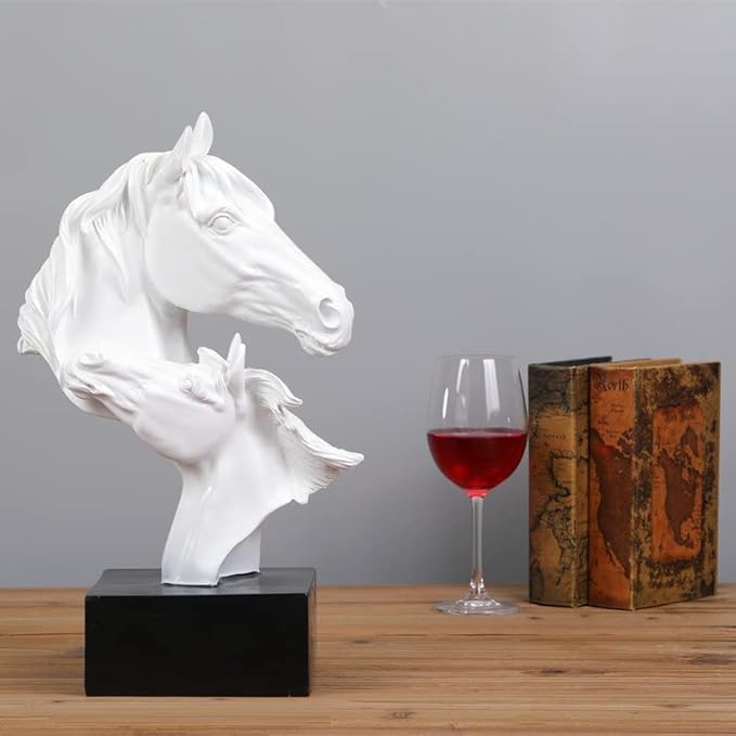 Horse Head Handicraft Ornaments, Horse Head Sculpture Works of Art, Suitable for Dining Tables