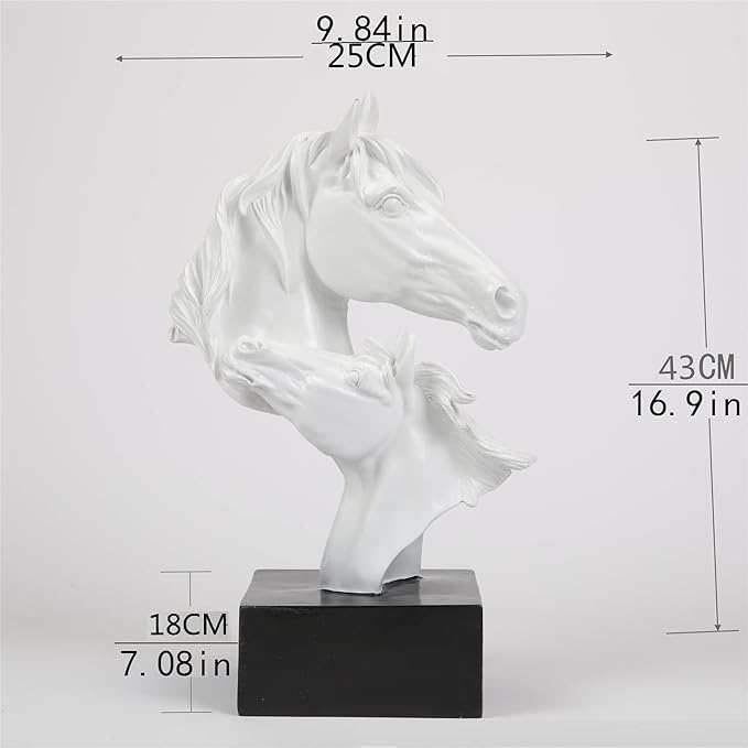Horse Head Handicraft Ornaments, Horse Head Sculpture Works of Art, Suitable for Dining Tables