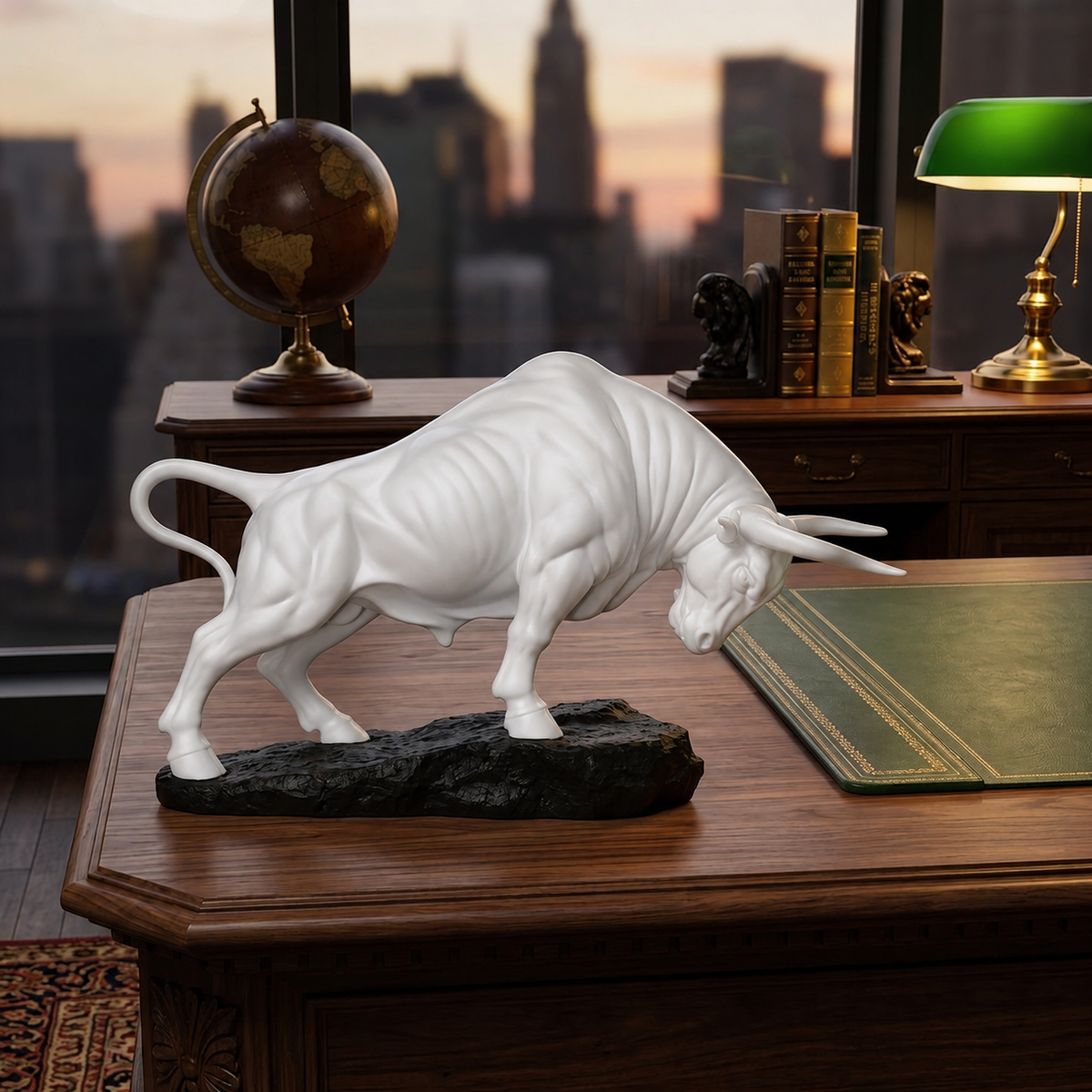 Luxury White Bull Sculpture