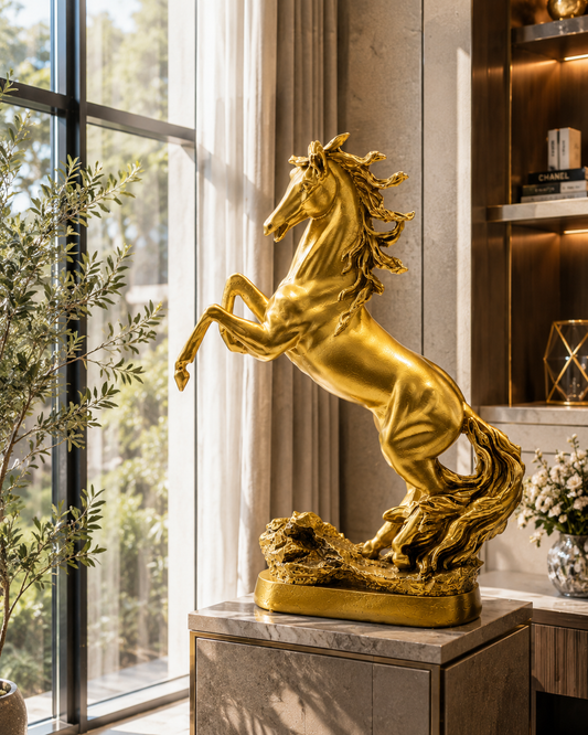 Golden Majesty Horse Sculpture