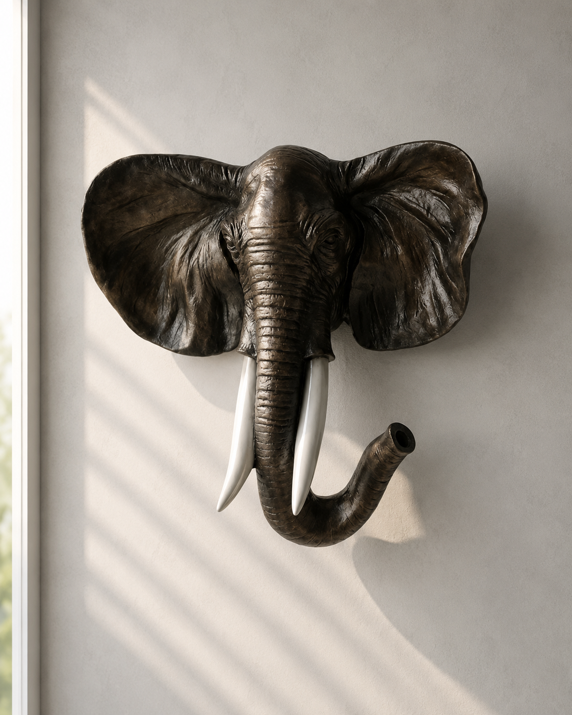 Premium Elephant Wall Decor – Resin Hand Art Sculpture