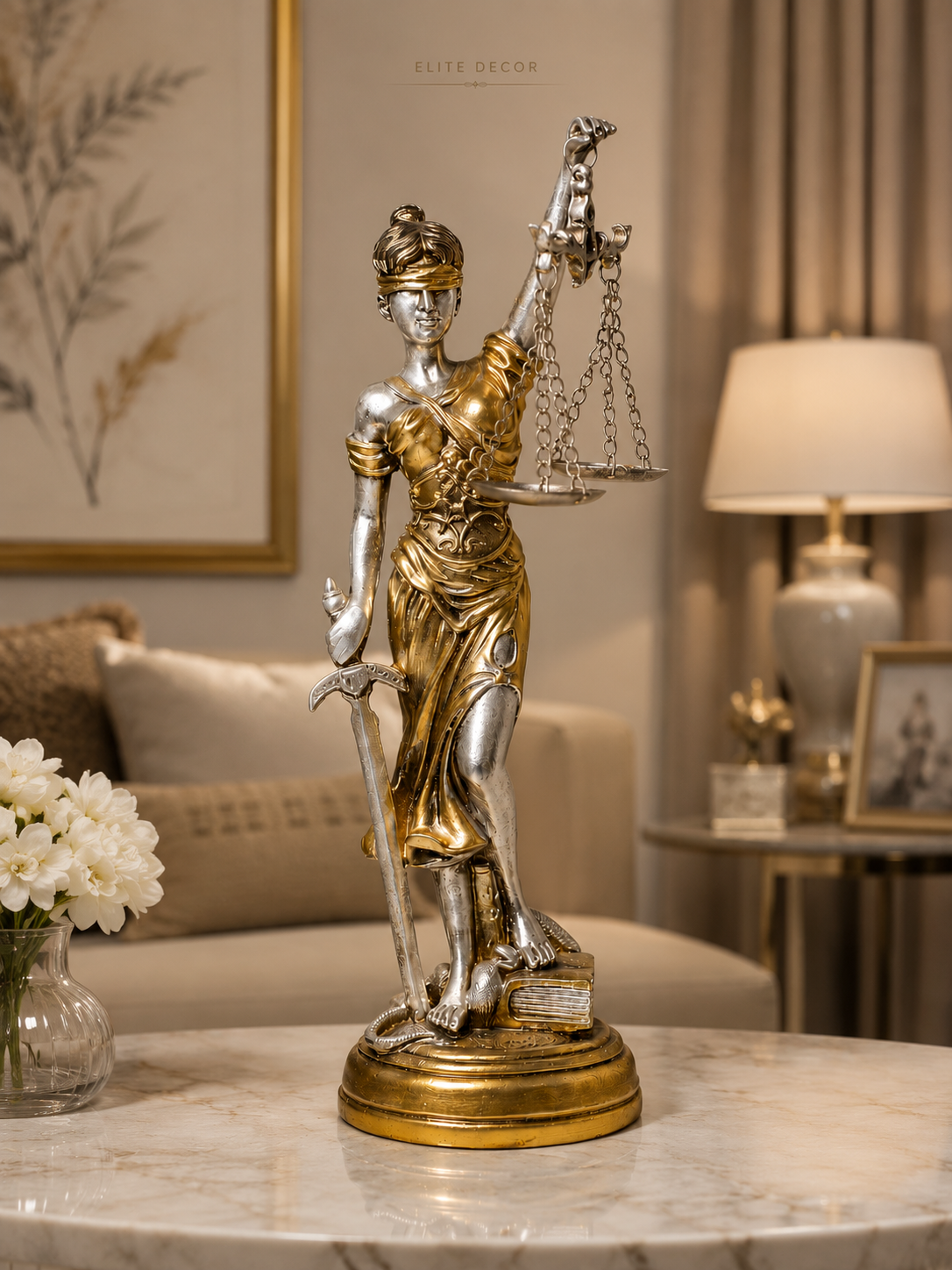 Lady Justice Decorative Statue – Premium Luxury Home Decor