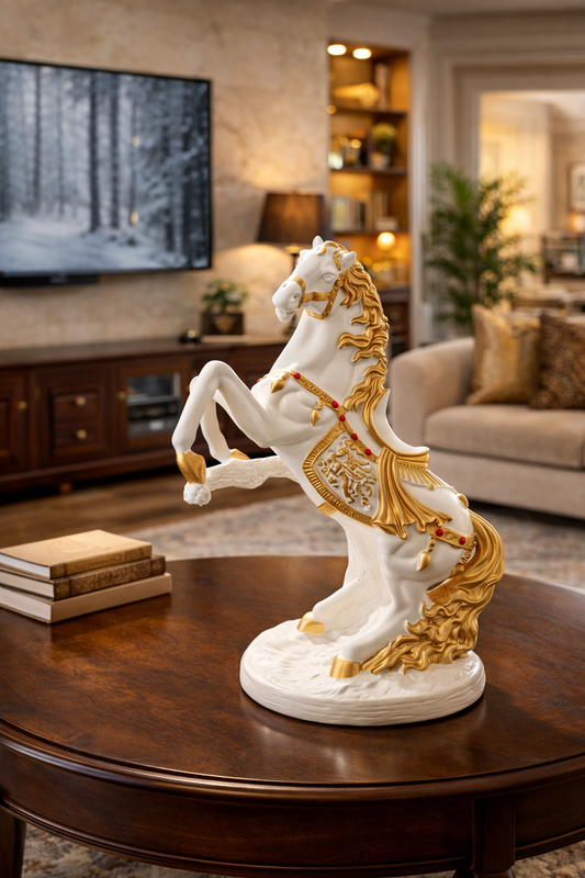 Elegant Horse Head Sculpture – Premium Black & White Luxury Decor