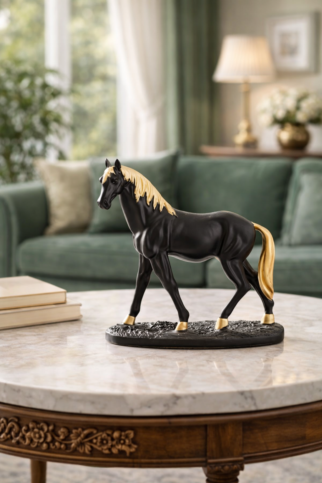 Classic Black & White Horse – Premium Decor Piece
