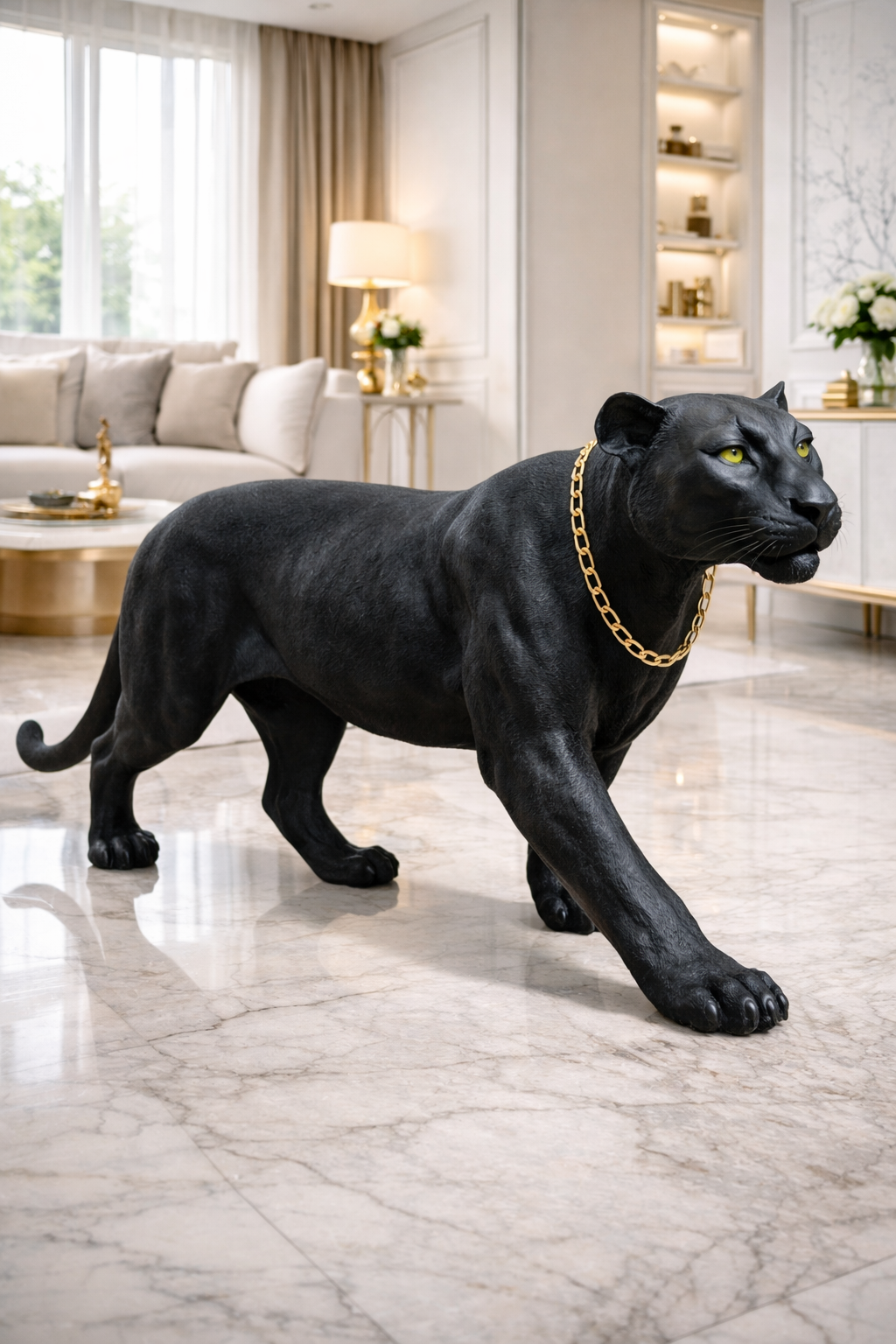 Black Panther Sculpture – 3.5 Feet Long