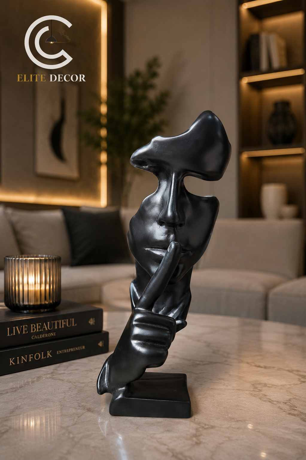 Modern Abstract Face Decor Statue – Luxury Silent Art