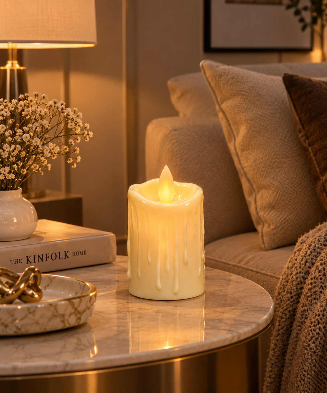 Luxury LED Drip Candle – Warm Ambient Home Decor