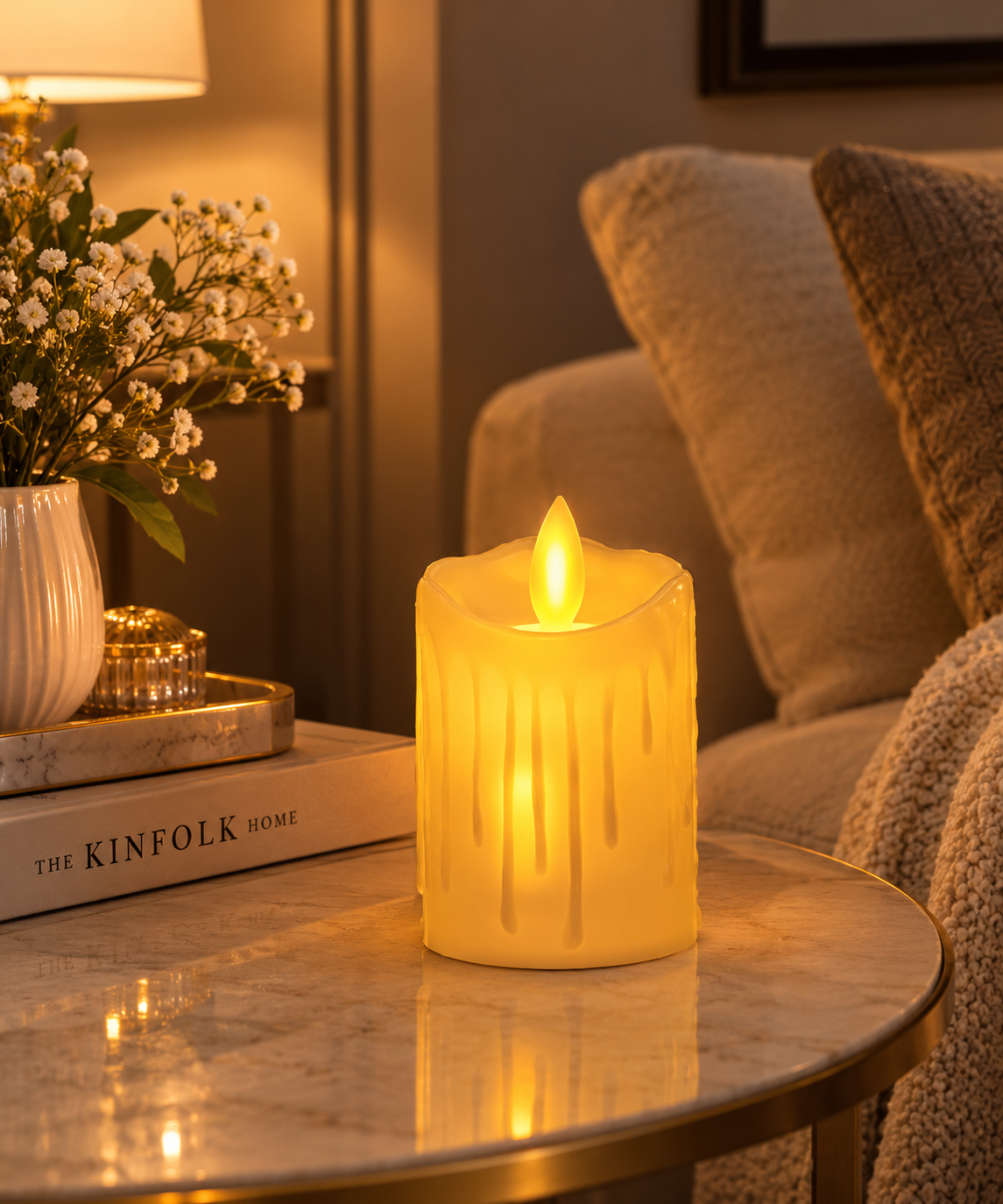 Luxury LED Drip Candle – Warm Ambient Home Decor
