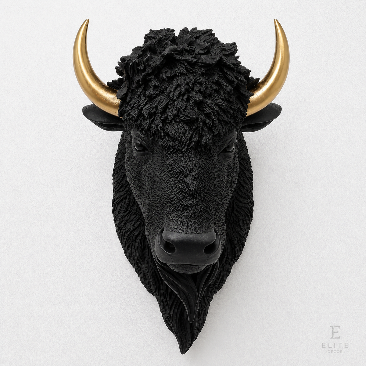 Modern Bull Head Wall Decor – Luxury Black & White Wall Sculpture