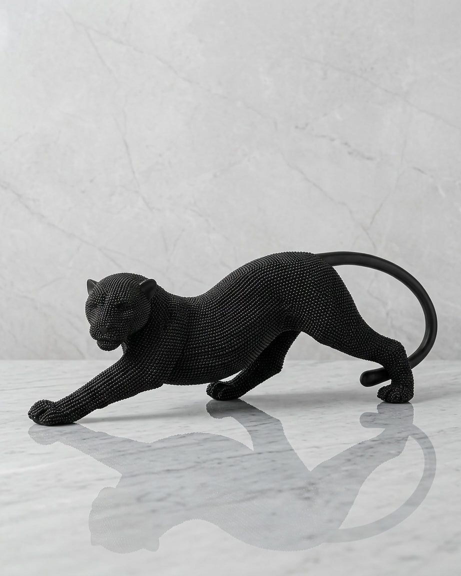 Luxury Black Panther Sculpture