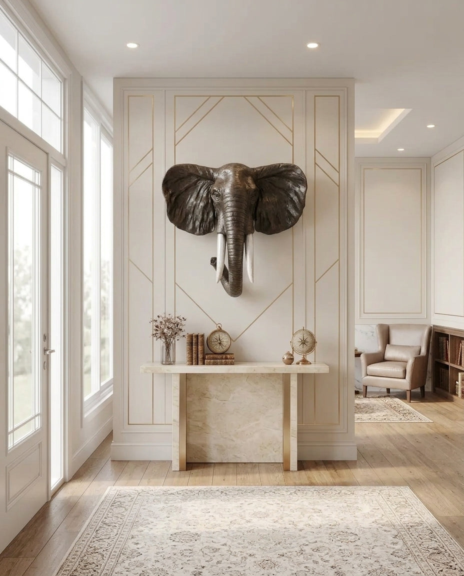 Premium Elephant Wall Decor – Resin Hand Art Sculpture