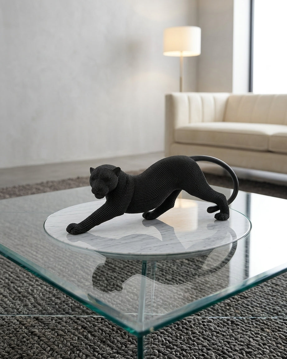 Luxury Black Panther Sculpture