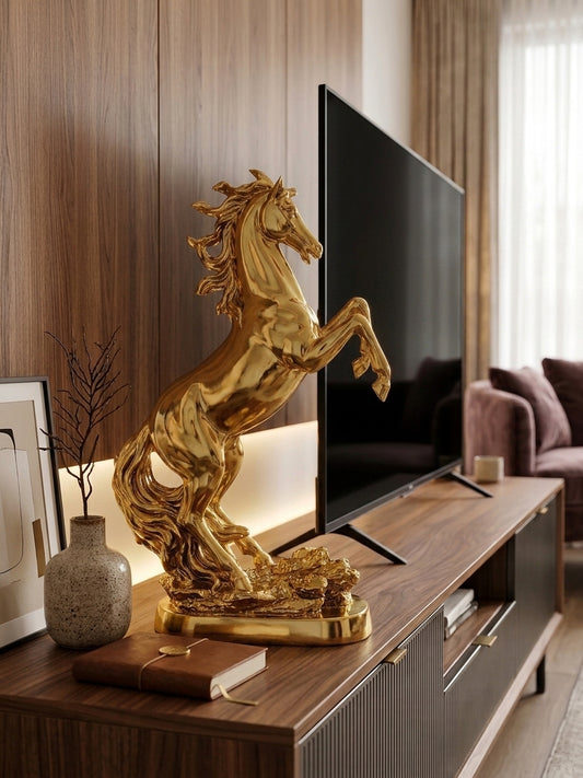 Golden Majesty Horse Sculpture