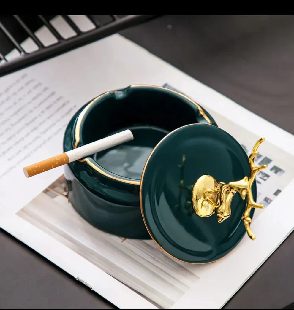 Ceramic Ashtray with Lid