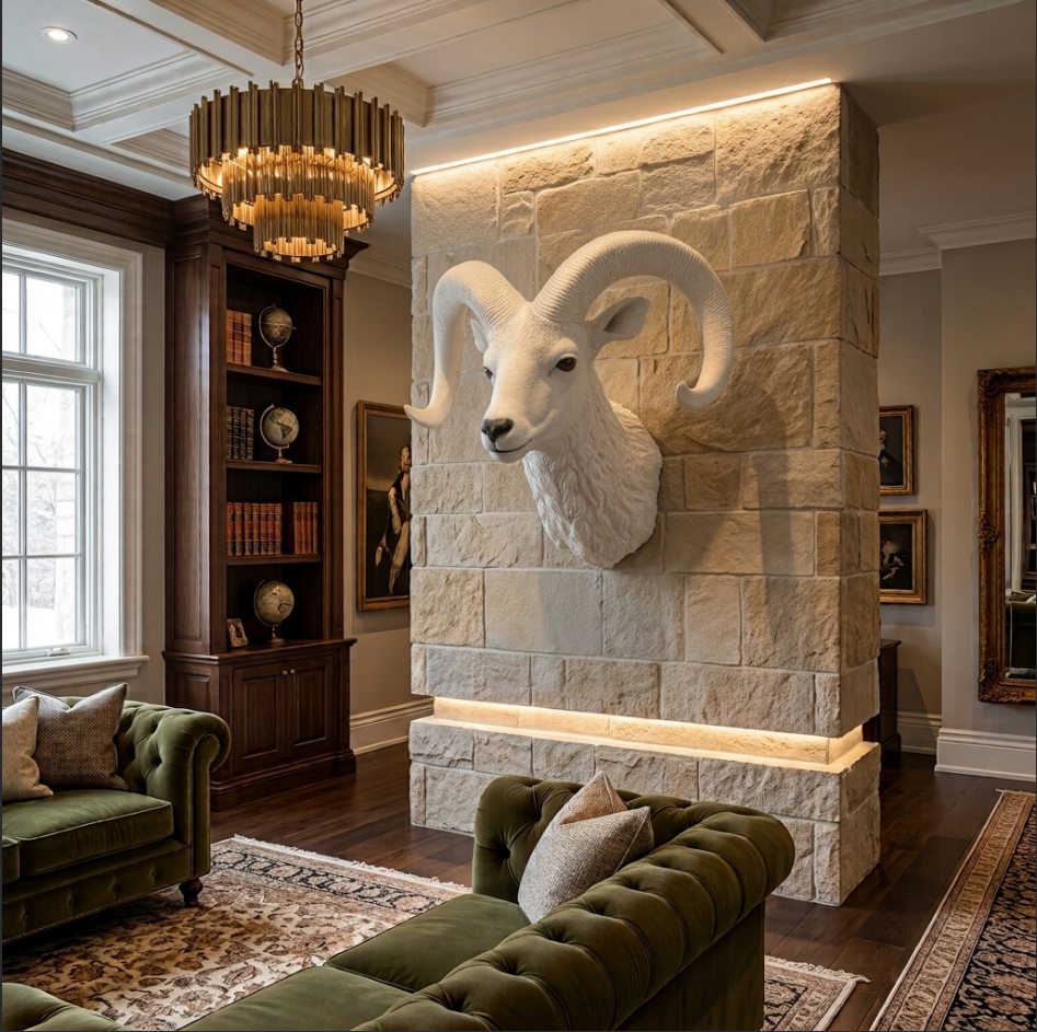 Luxury Ram Head Wall Decor