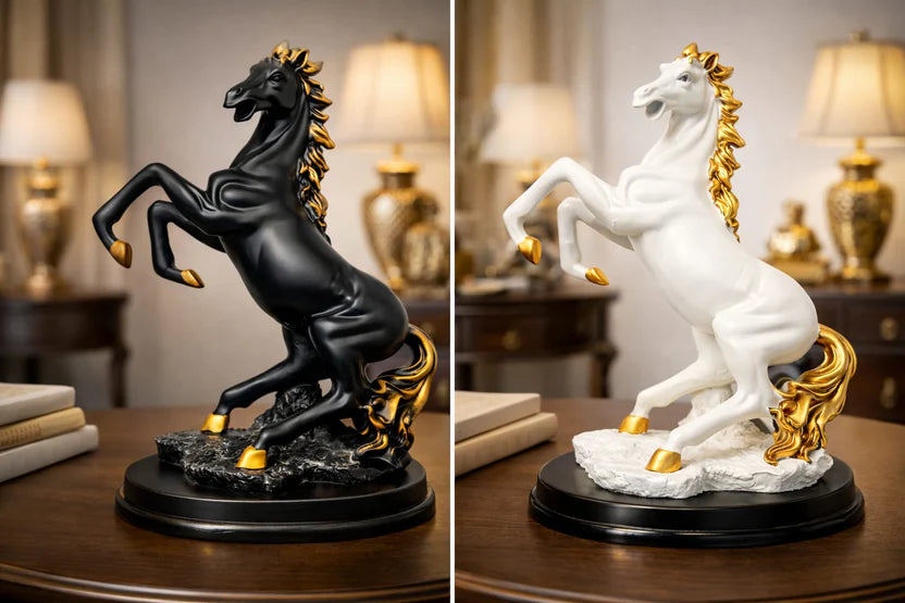 Premium big Horses Black / White 16 Inch