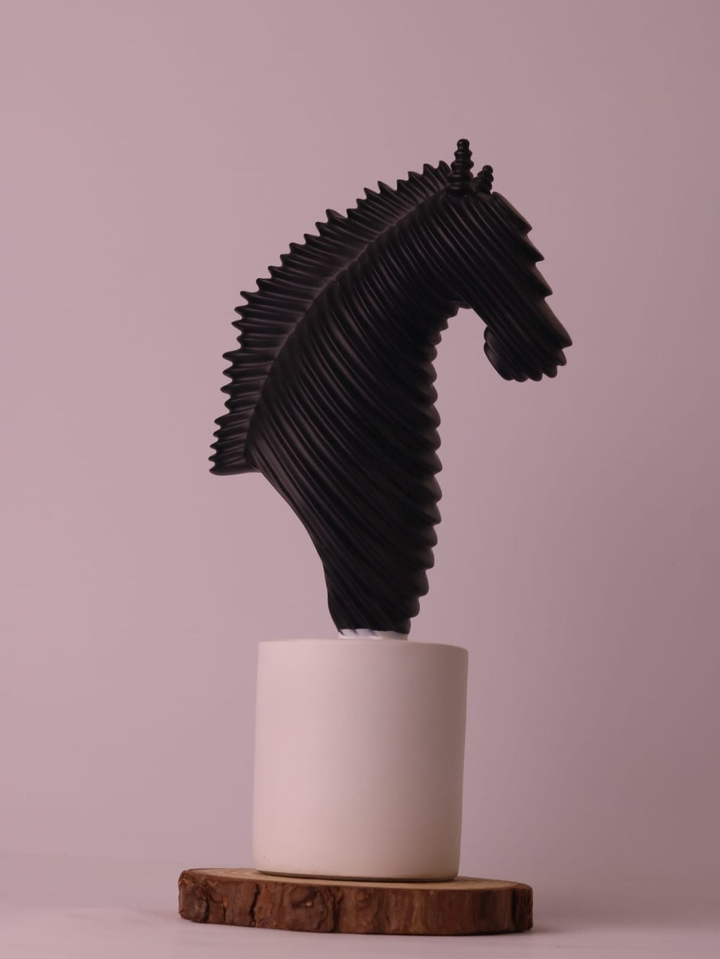 Abstract Striped Horse Head Statue
