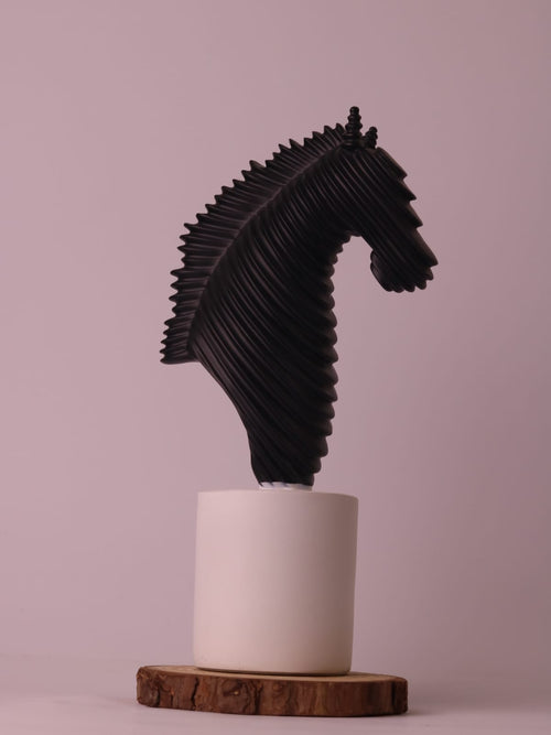 Abstract Striped Horse Head Statue