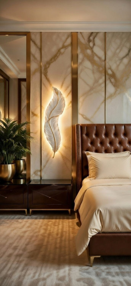 Luxury LED Feather leaf Wall Light – Modern Decorative Wall Lamp